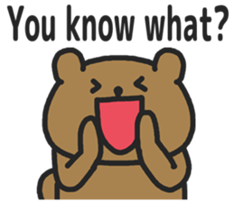 Funny cute bear speaking English sticker #6807812
