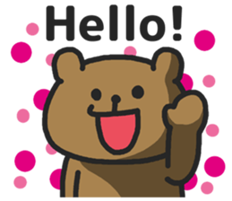 Funny cute bear speaking English sticker #6807813