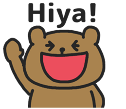 Funny cute bear speaking English sticker #6807814