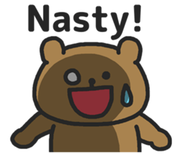 Funny cute bear speaking English sticker #6807816