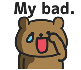 Funny cute bear speaking English sticker #6807818