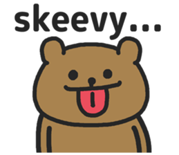 Funny cute bear speaking English sticker #6807819