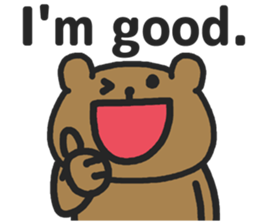 Funny cute bear speaking English sticker #6807820