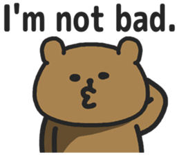 Funny cute bear speaking English sticker #6807821