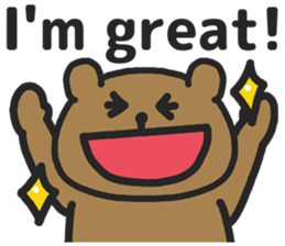 Funny cute bear speaking English sticker #6807822