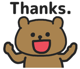 Funny cute bear speaking English sticker #6807824