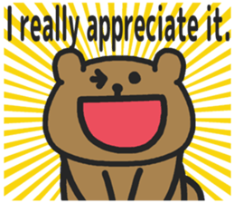 Funny cute bear speaking English sticker #6807825