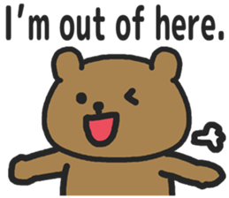 Funny cute bear speaking English sticker #6807826