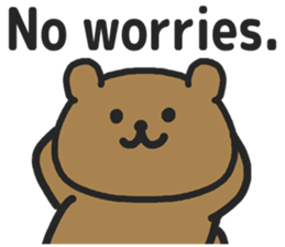 Funny cute bear speaking English sticker #6807828