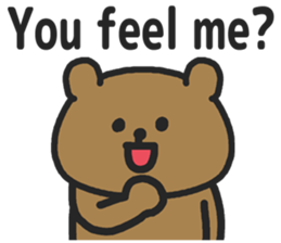 Funny cute bear speaking English sticker #6807830