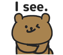 Funny cute bear speaking English sticker #6807831