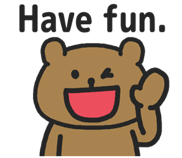 Funny cute bear speaking English sticker #6807832