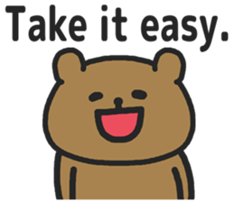Funny cute bear speaking English sticker #6807833