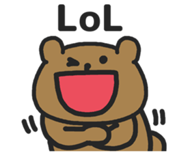 Funny cute bear speaking English sticker #6807834