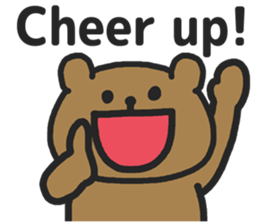 Funny cute bear speaking English sticker #6807835