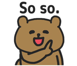 Funny cute bear speaking English sticker #6807836