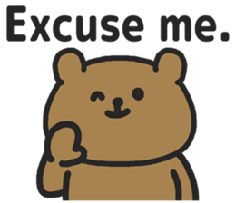 Funny cute bear speaking English sticker #6807838