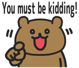Funny cute bear speaking English sticker #6807839