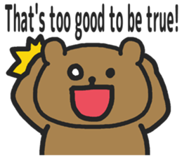 Funny cute bear speaking English sticker #6807840