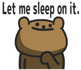 Funny cute bear speaking English sticker #6807842