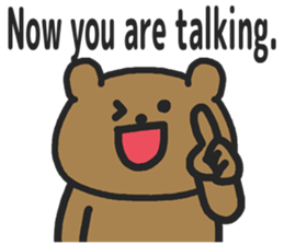 Funny cute bear speaking English sticker #6807843