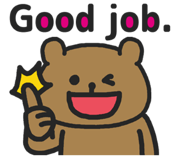 Funny cute bear speaking English sticker #6807844