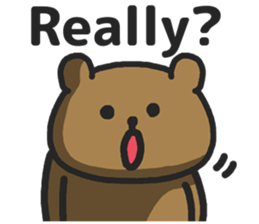 Funny cute bear speaking English sticker #6807845