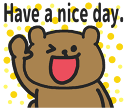 Funny cute bear speaking English sticker #6807846