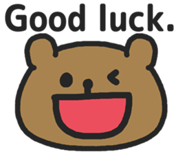 Funny cute bear speaking English sticker #6807847