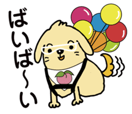 The dog's name is momotarou. sticker #6810849