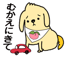 The dog's name is momotarou. sticker #6810857