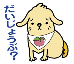 The dog's name is momotarou. sticker #6810861