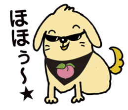 The dog's name is momotarou. sticker #6810886