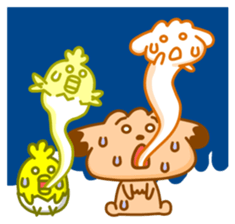 Sticker of dog and chick sticker #6811165