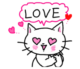 Cheerful white cat sticker #6815218