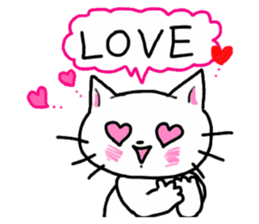 Cheerful white cat sticker #6815218