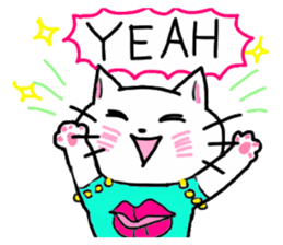 Cheerful white cat sticker #6815223