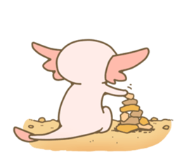 Life of  axolotl. sticker #6825802