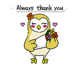 barn owl "merry" & "mimi" (english) sticker #6826008