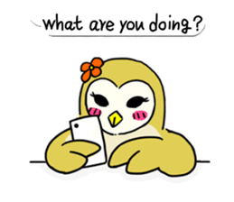 barn owl "merry" & "mimi" (english) sticker #6826023