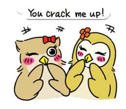 barn owl "merry" & "mimi" (english) sticker #6826031