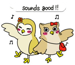 barn owl "merry" & "mimi" (english) sticker #6826033
