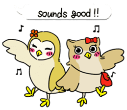 barn owl "merry" & "mimi" (english) sticker #6826033