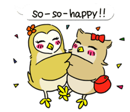 barn owl "merry" & "mimi" (english) sticker #6826034