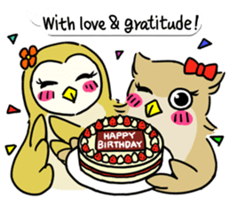 barn owl "merry" & "mimi" (english) sticker #6826035