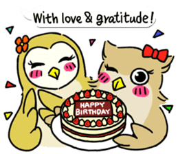 barn owl "merry" & "mimi" (english) sticker #6826035