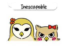 barn owl "merry" & "mimi" (english) sticker #6826037