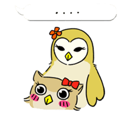 barn owl "merry" & "mimi" (english) sticker #6826039