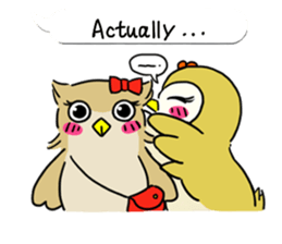 barn owl "merry" & "mimi" (english) sticker #6826041