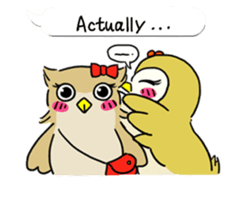 barn owl "merry" & "mimi" (english) sticker #6826041